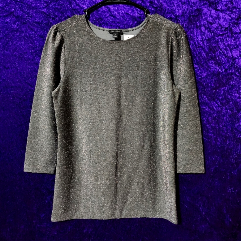 NWT Ann Taylor Sparkly 3/4 Sleeve Top Small